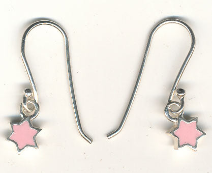 Star of David Pink Earrings
