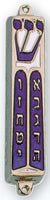 Enameled Blue Shin Brass Mezuzah / Ten Commandments