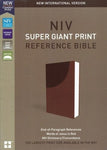 NIV Super-Giant Print Reference Bible--soft leather-look, brown  By: Zondervan
