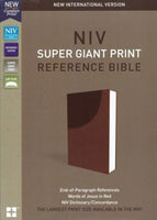 NIV Super-Giant Print Reference Bible--soft leather-look, brown  By: Zondervan